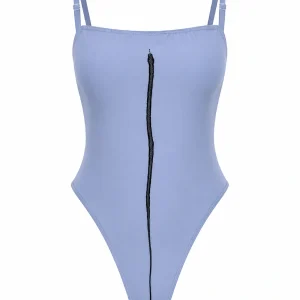 Square Neck Bodysuit – Blue Grey
