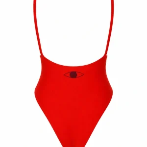 The Eye Bodysuit - Coral Red